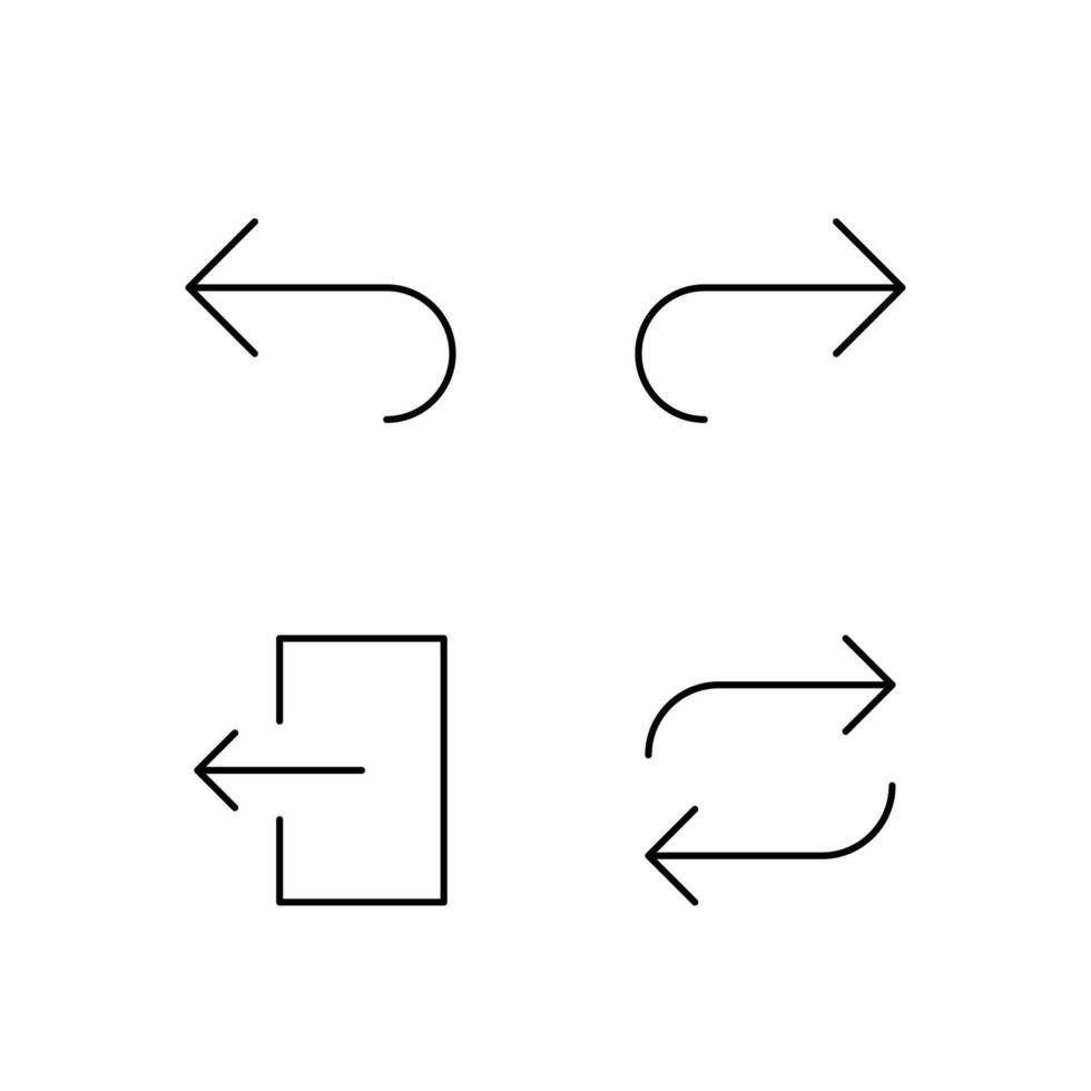 Back Forward Close and Refresh Line Icon Set for Modern Web System vector