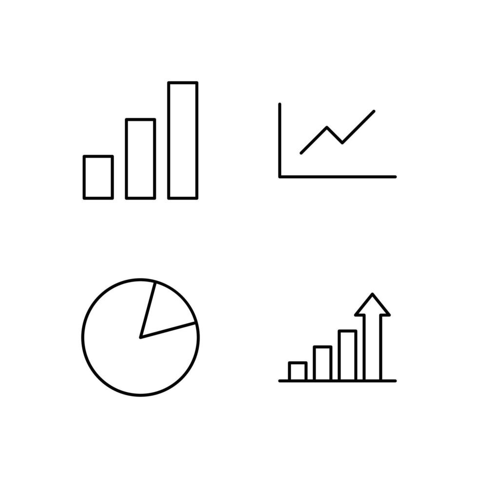Chart Bar Chart Line Chart Pie and Graph Line Icon Set for Modern Web System vector