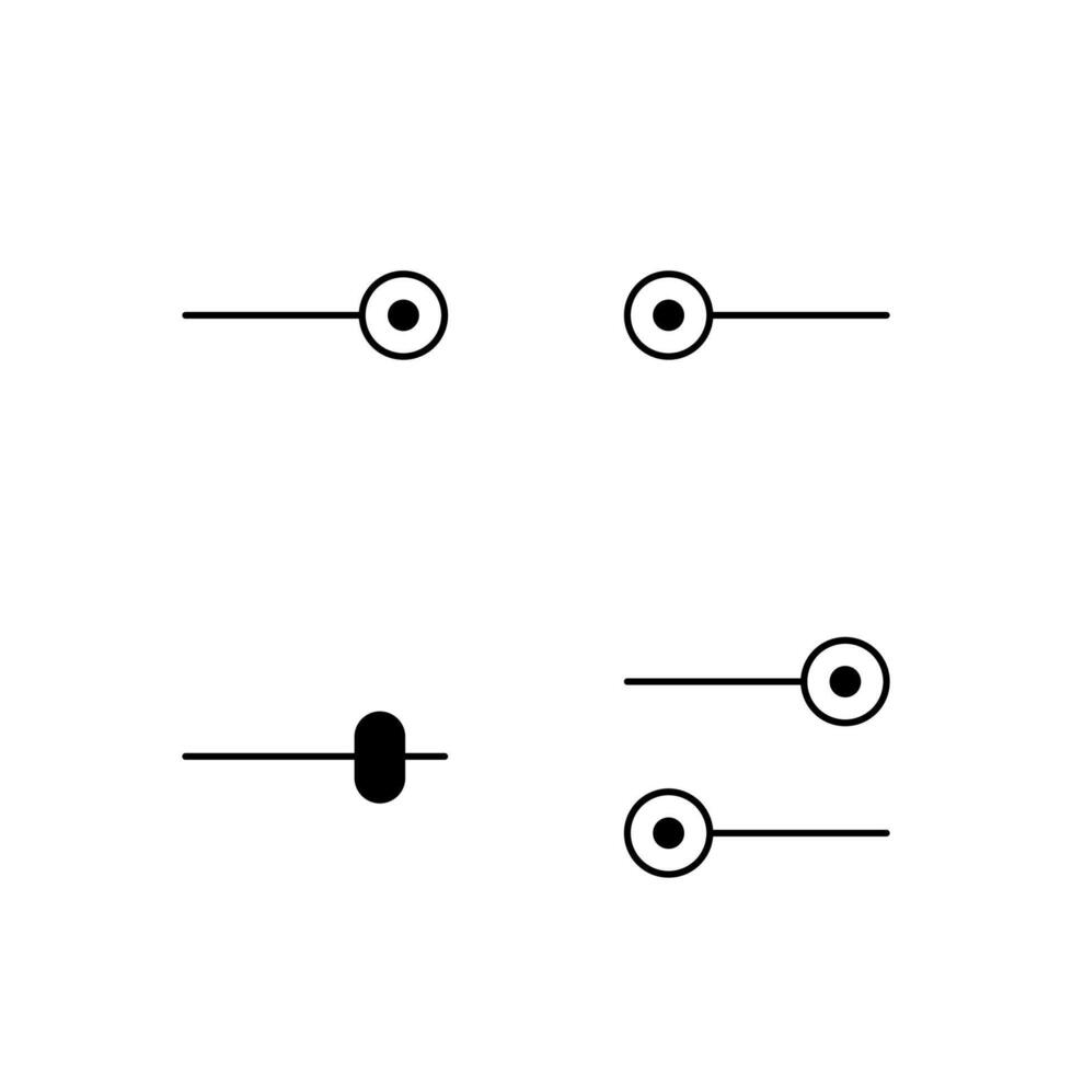 Toggle On Toggle Off Slider and Switch Solid Icon Set for Web Dashboard Interface vector