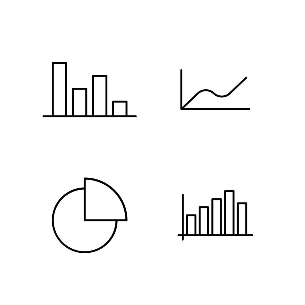 Chart Bar Chart Line Chart Pie and Graph Line Icon Set for Web Dashboard Interface vector