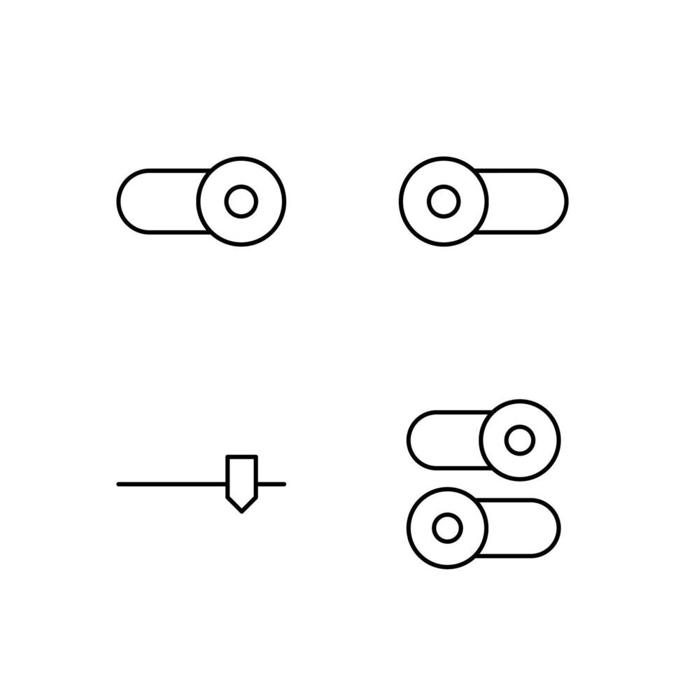 Toggle On Toggle Off Slider and Switch Line Icon Set for Web Dashboard Interface vector