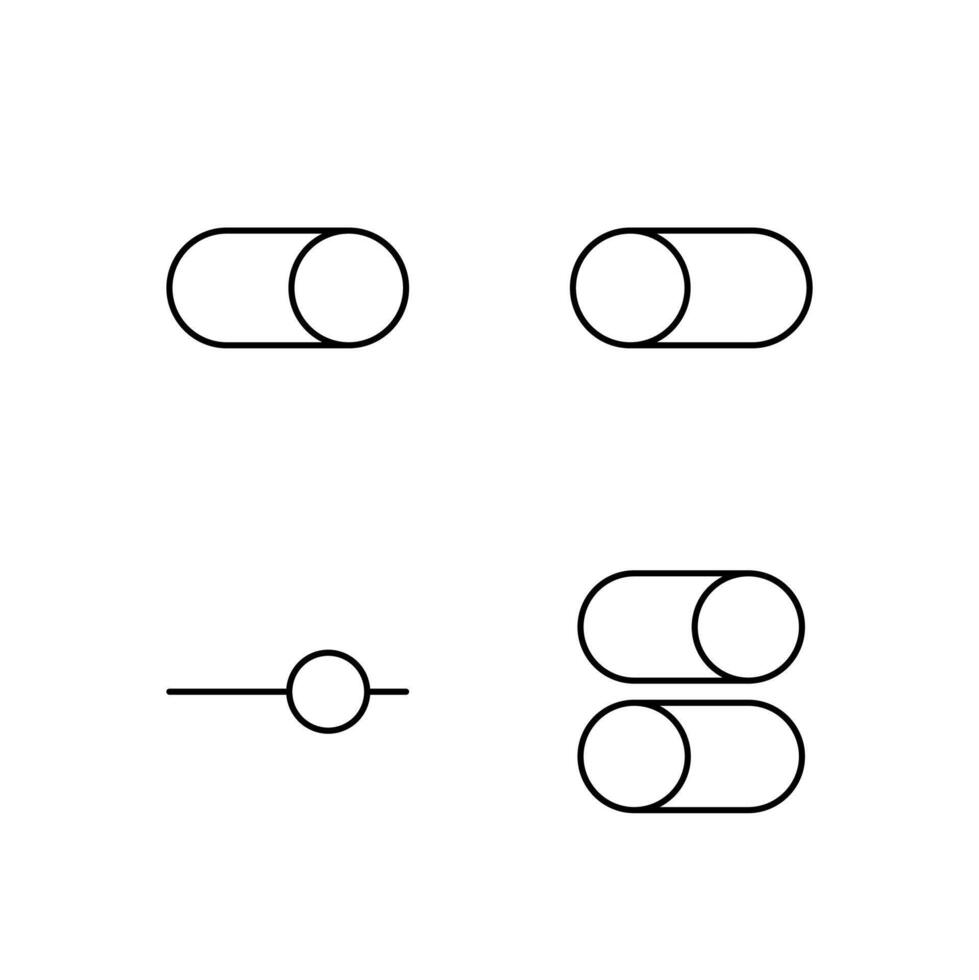 Toggle On Toggle Off Slider and Switch Line Icon Set for Mobile Application vector