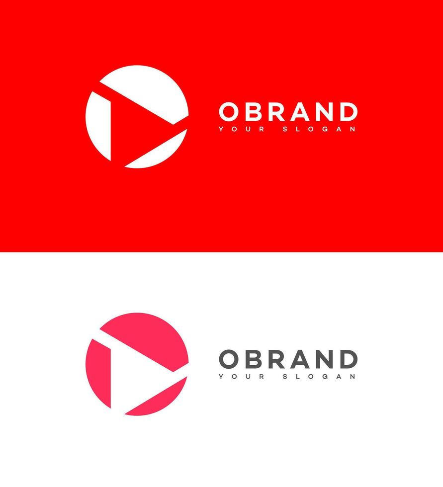 Modern Play Button Logo Abstract Circle Design for Branding vector