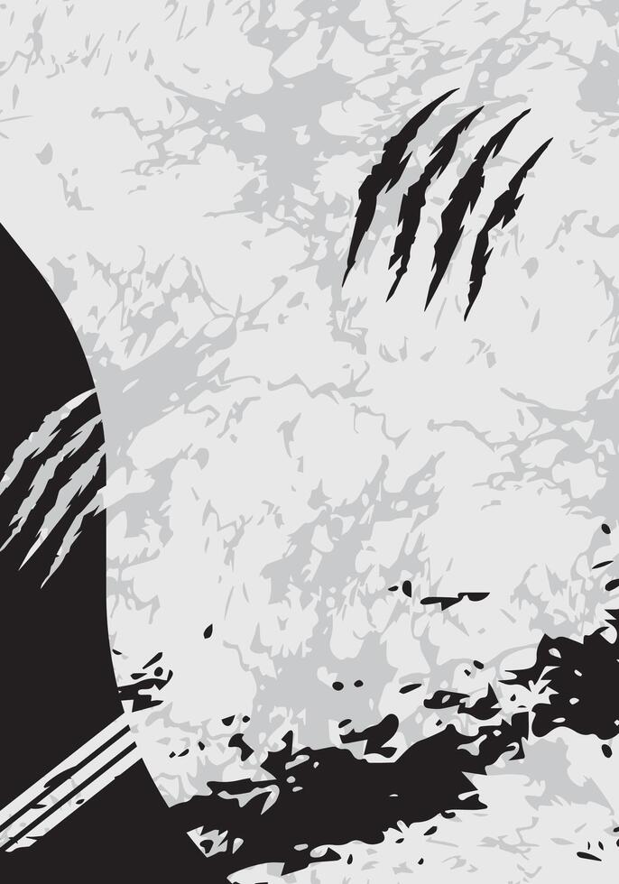 Abstract scratch marks on gray vector