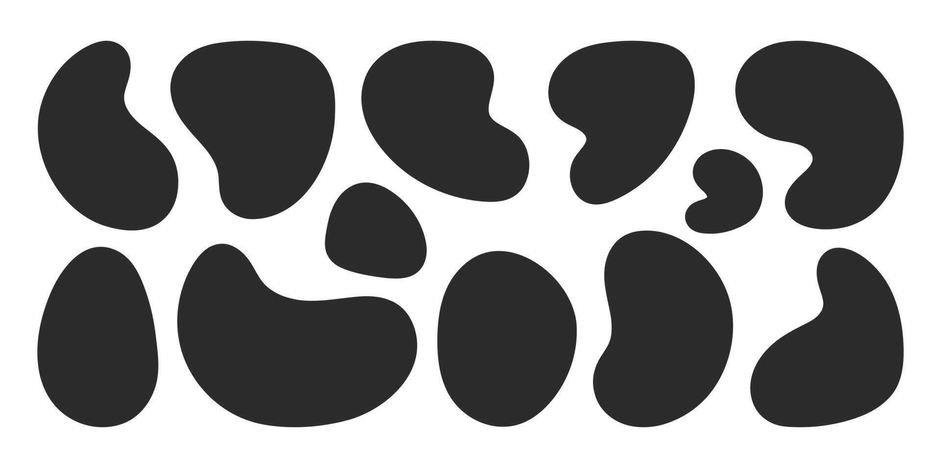 Set of abstract doodle fluid elements,blobs vector