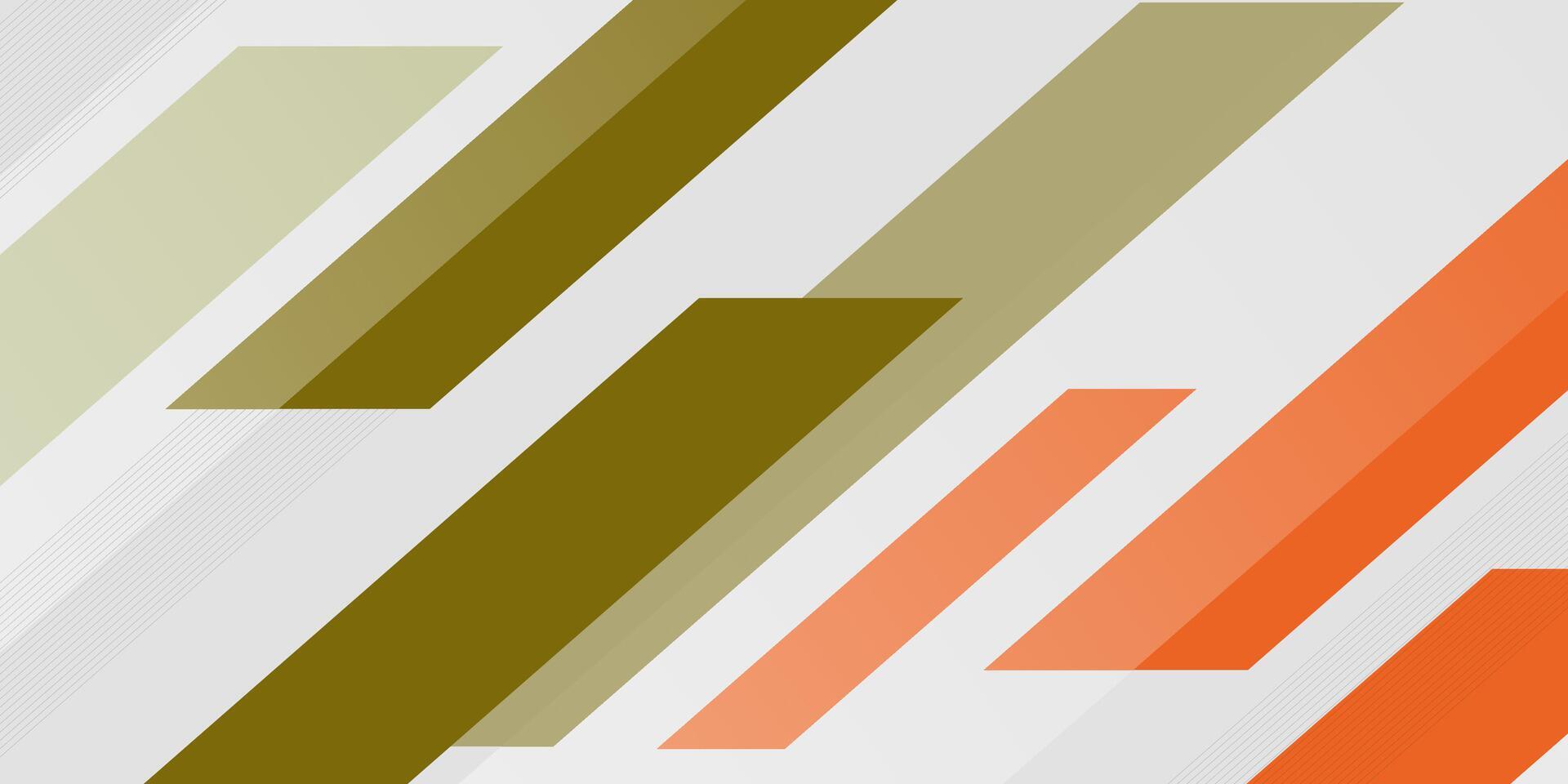 Abstract overlap arrow pattern concept background. Green and orange color shapes on white background. vector