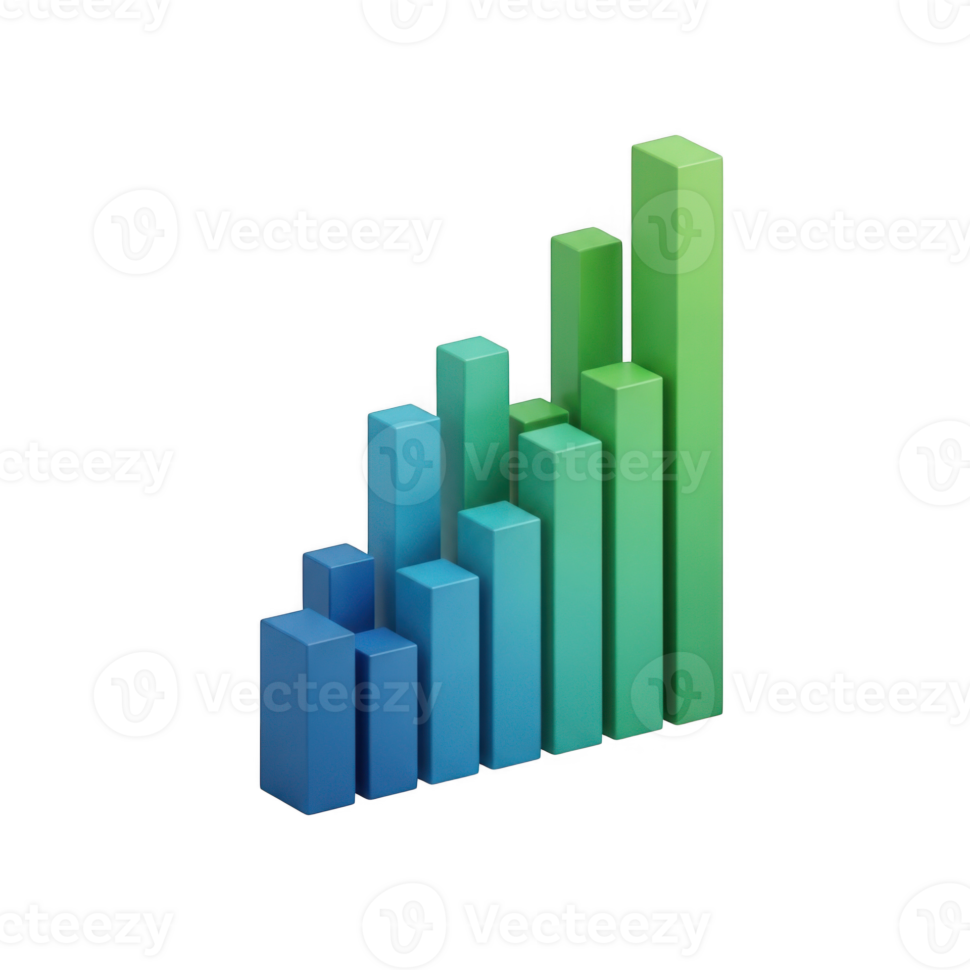 Rising bar chart illustrating growth and progress 70382520 PNG