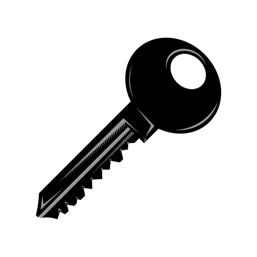 key icon isolated on white background. Key icon. Lock or unlock sign. Padlock. Lock symbol. Unblock. Password icon. Access sign. Private access. Logo template. Safety retro old symbol. Door key. vector