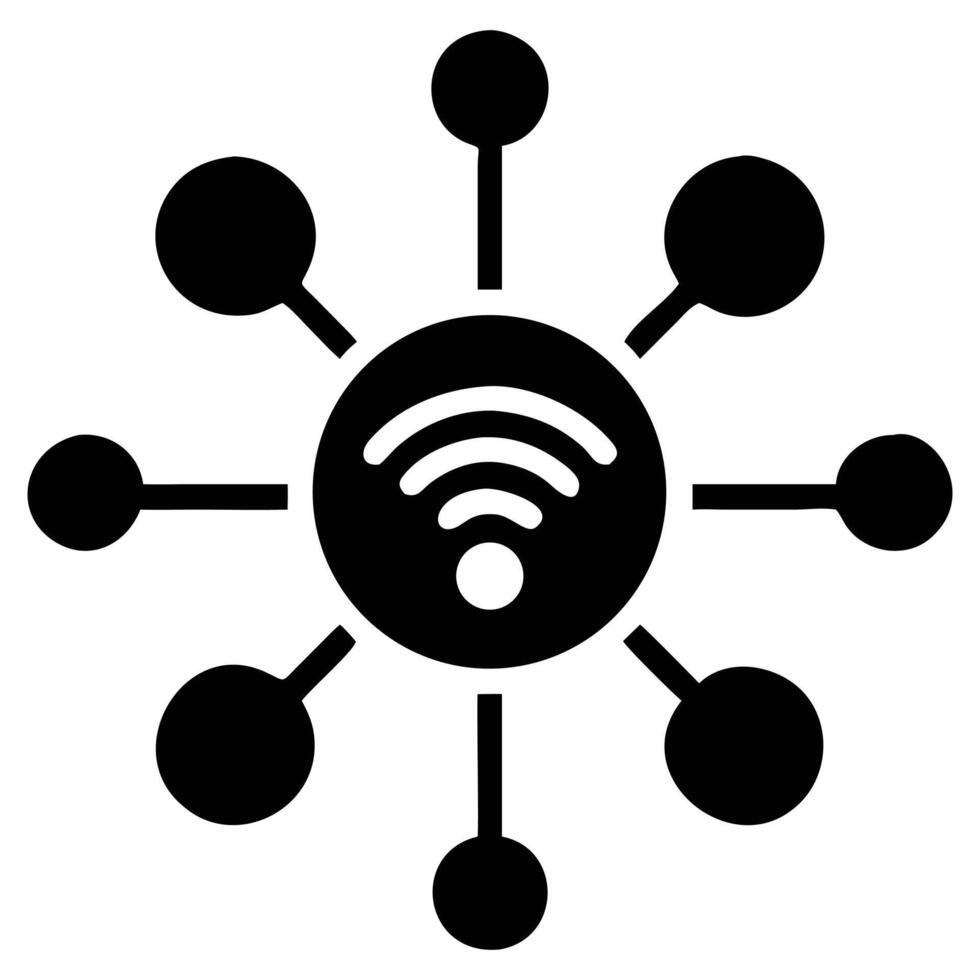 Wireless Network Technology Connection Global Data Sharing Icon vector