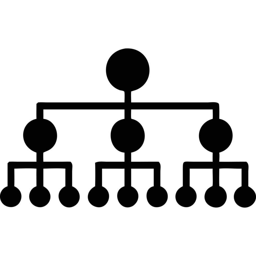 Hierarchy Tree Diagram Organizational Chart Business Structure Icon vector
