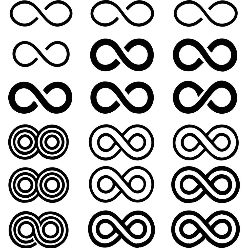Infinity Symbol Collection Abstract Design Eternal Loop Graphic vector