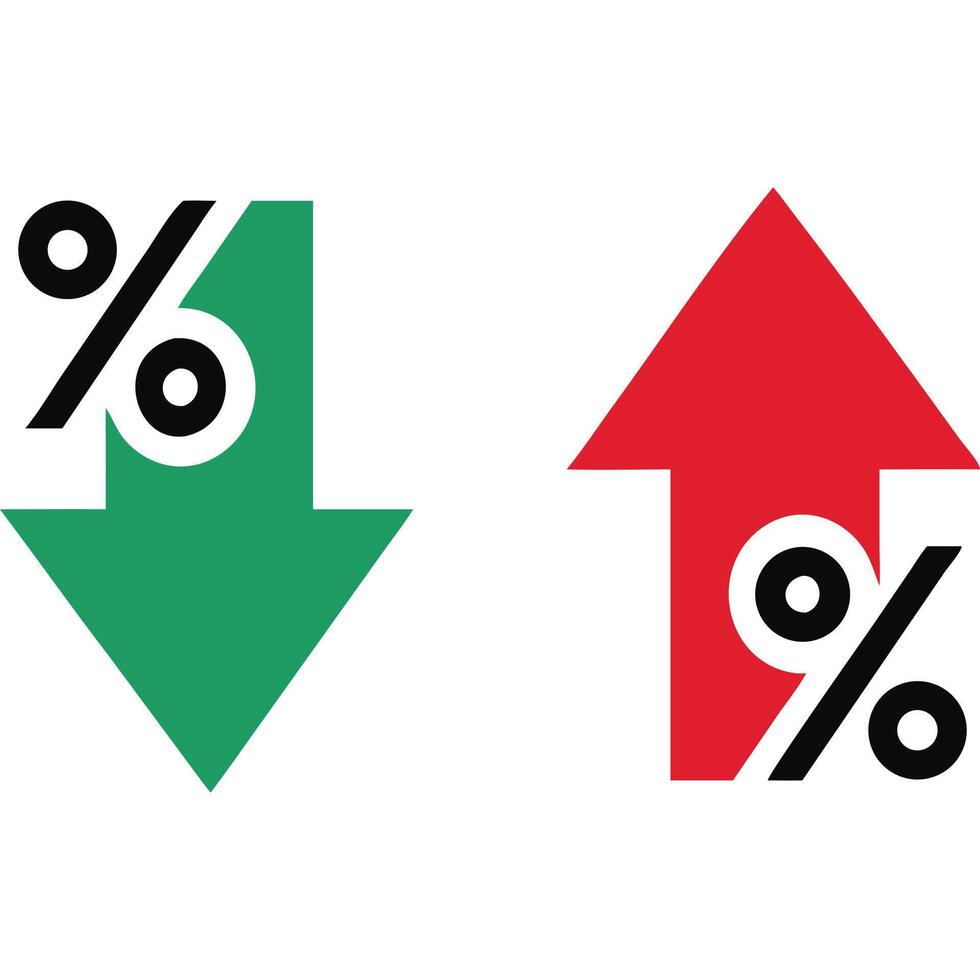 Economic Trends Arrows Percentage Increase Decrease Illustration vector