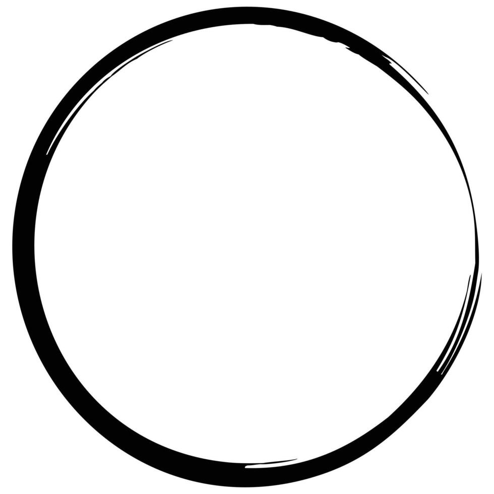 Abstract Black Ink Circle Frame Graphic Design Element vector