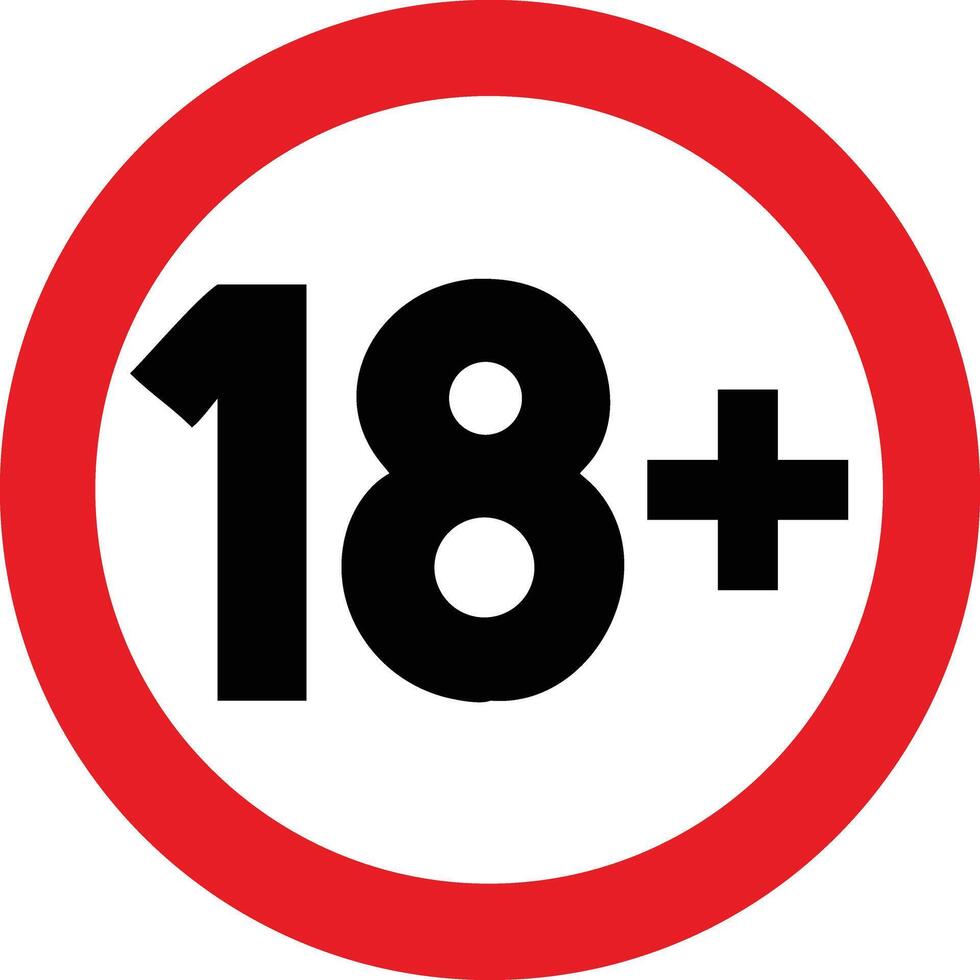 Age Restriction Symbol 18 Plus Warning Explicit Content vector