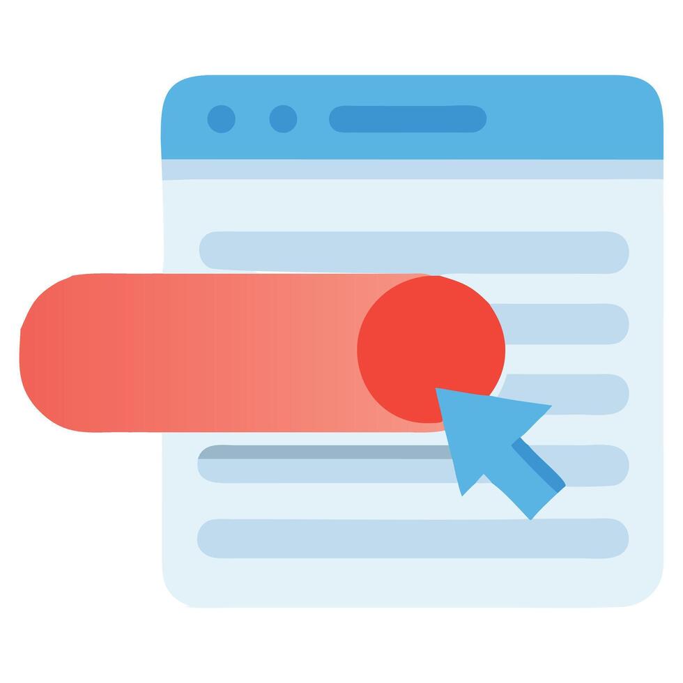 Website Interface Flat Illustration with Cursor and UI Elements vector
