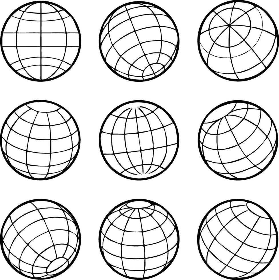 Globe Grid Map Icon World Global Network vector