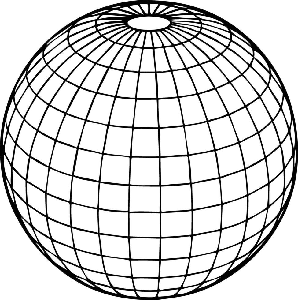 Globe wireframe grid earth map global navigation isolated vector