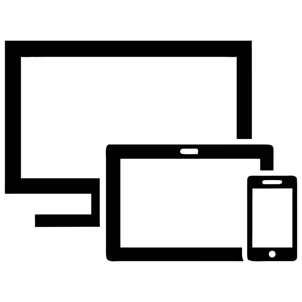 Responsive Design Adaptable Devices Technology Website UI UX vector