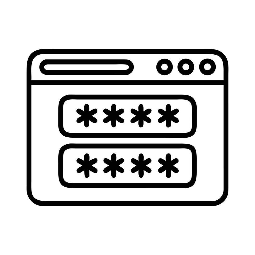 Password security login form website line art icon vector