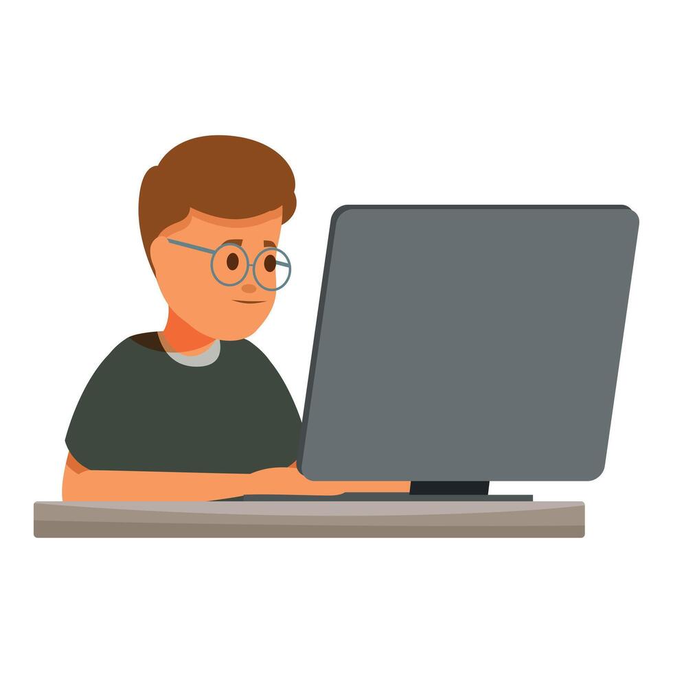 programador trabajando en escritorio computadora, desarrollando software solicitud vector