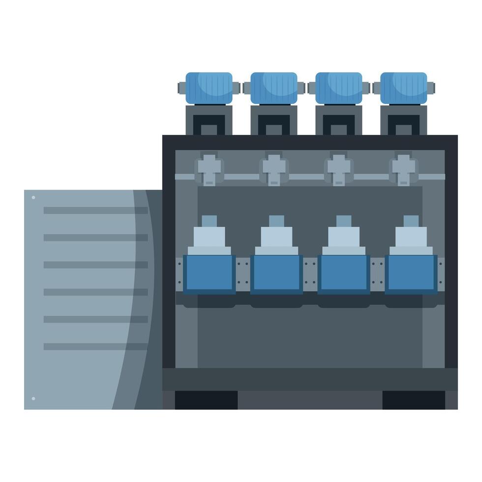 Industrial equipment processing unit with control panel and multiple components vector