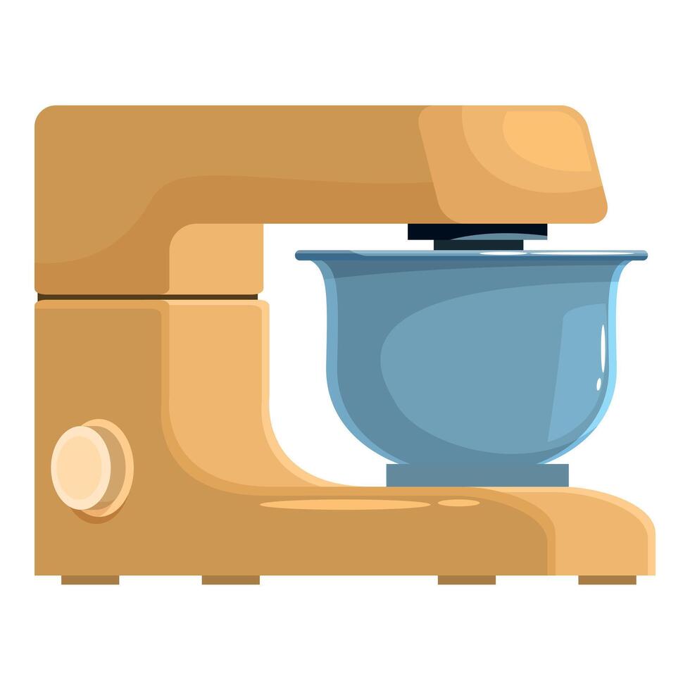 Modern stand mixer with empty bowl for baking and mixing ingredients vector