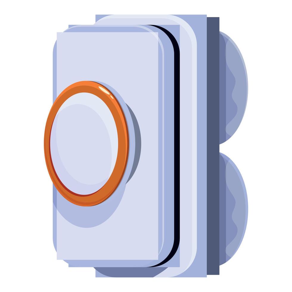 Futuristic device with orange button and suction cups displaying modern technology vector