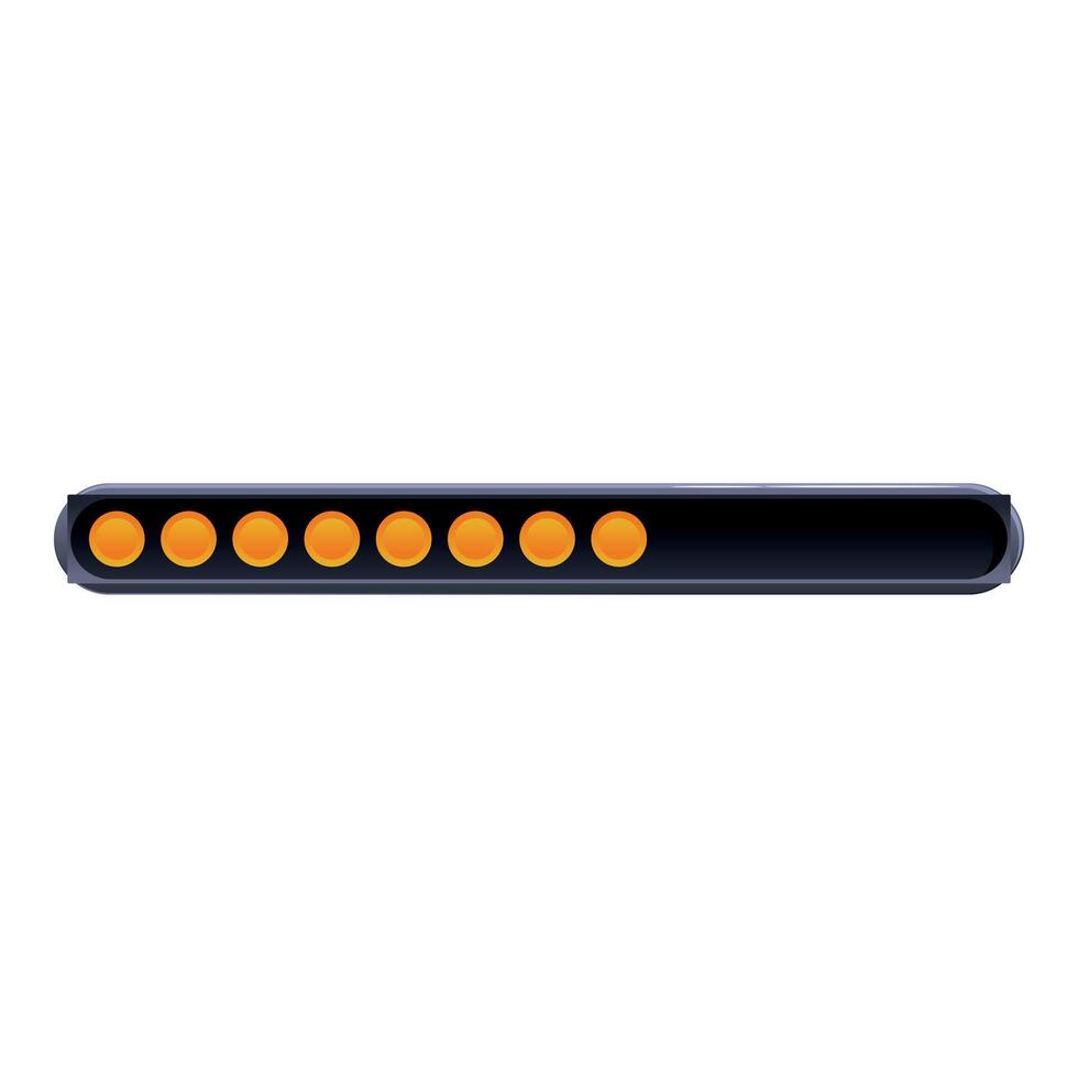 Loading bar with orange dots progressing on white background vector