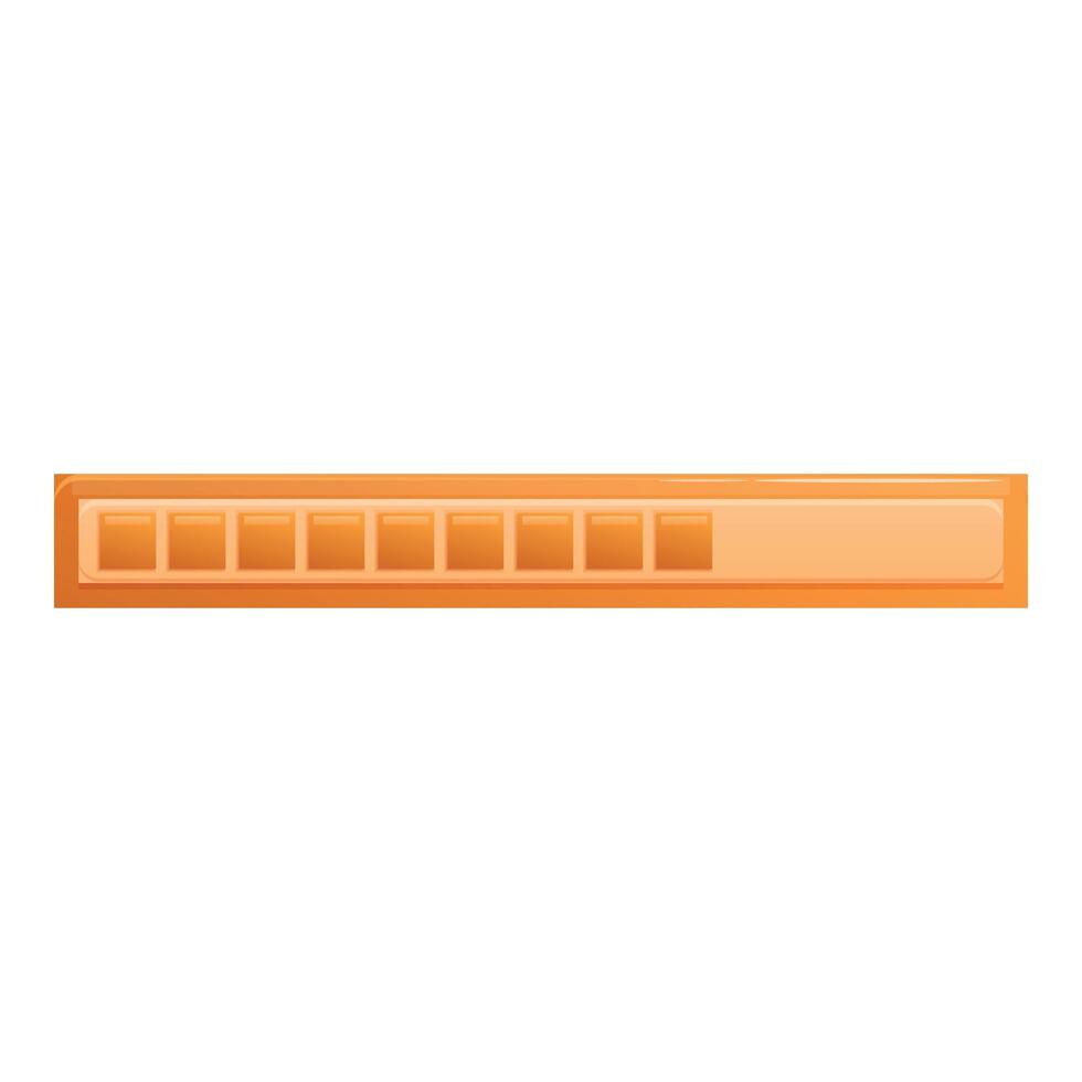 Orange loading bar showing progress status vector