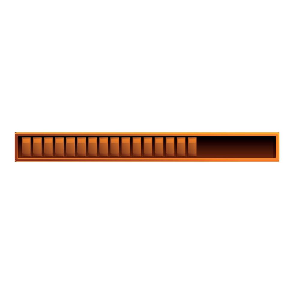 Orange loading bar showing progress on white background vector