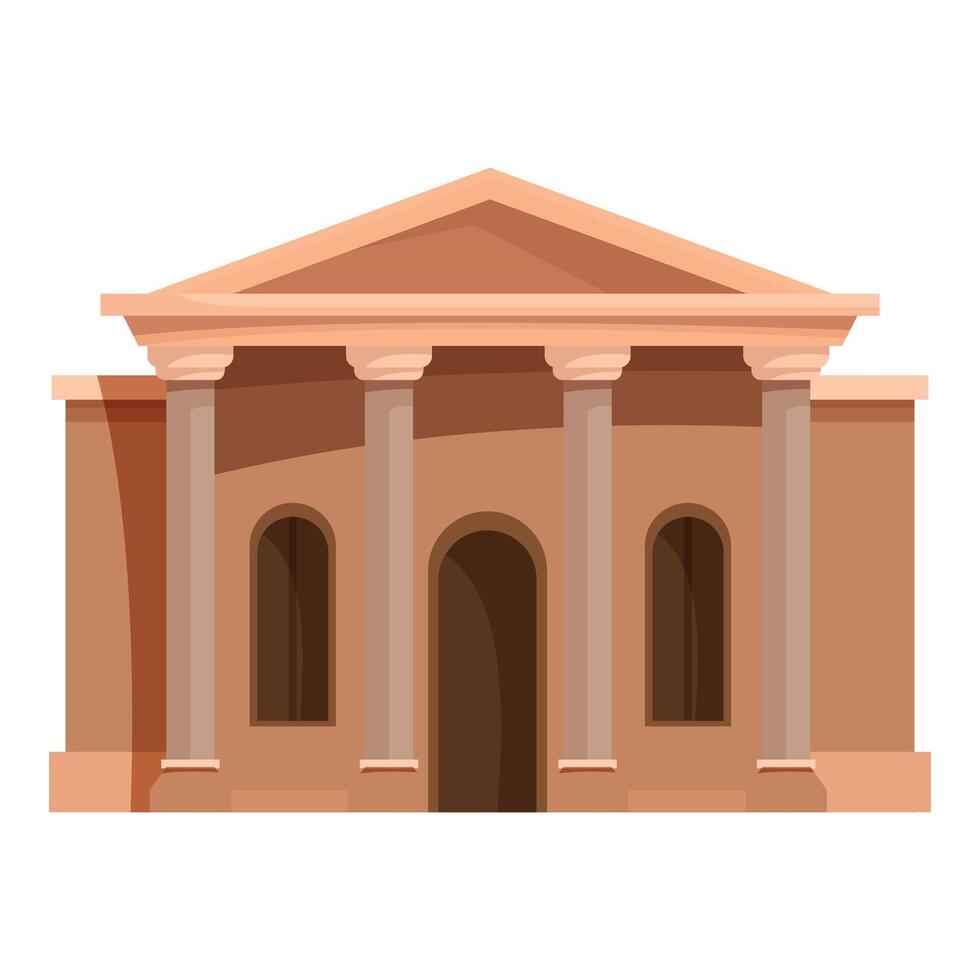 Elegant classical building with columns and arched windows vector