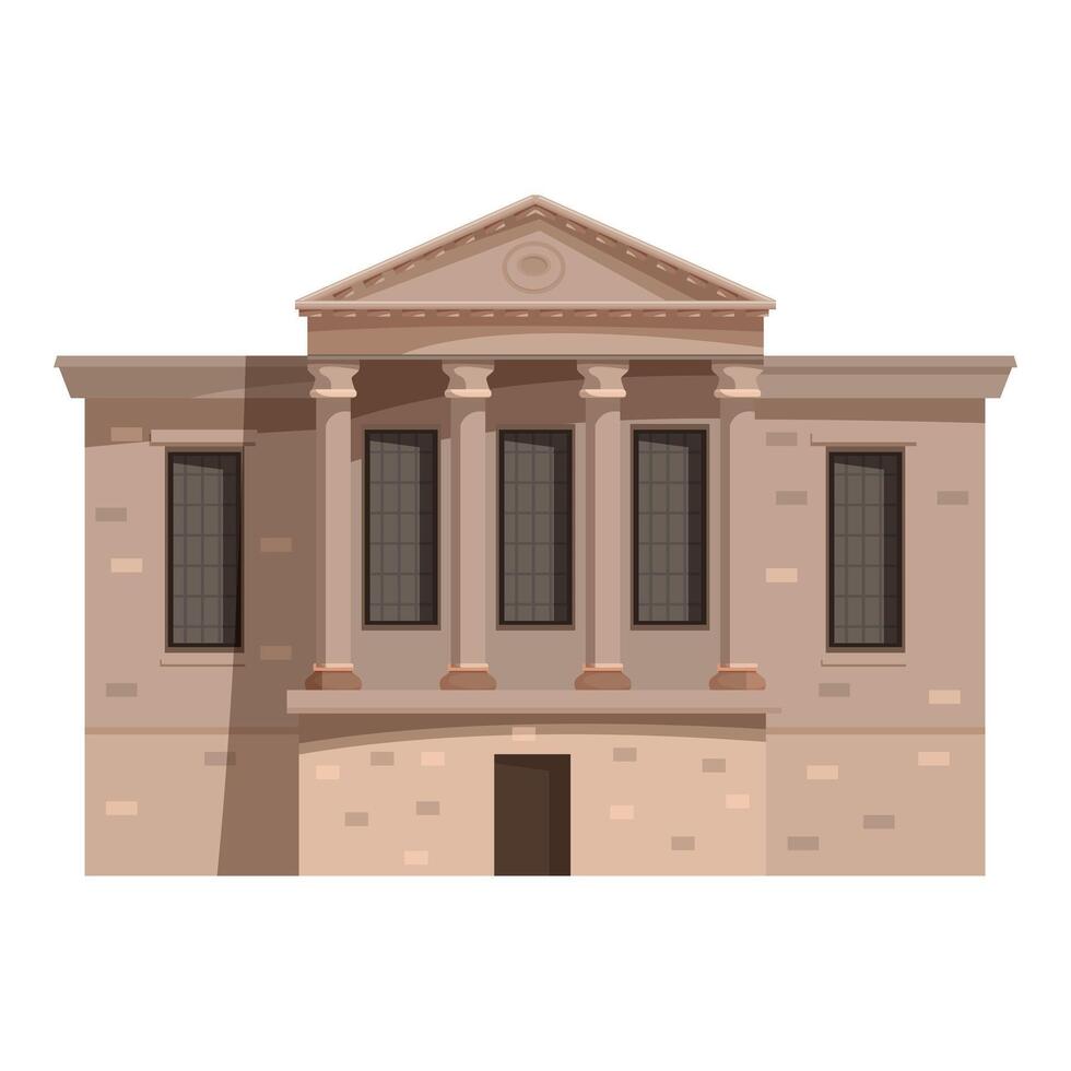 Elegant building with columns and pediment evoking classical architecture vector