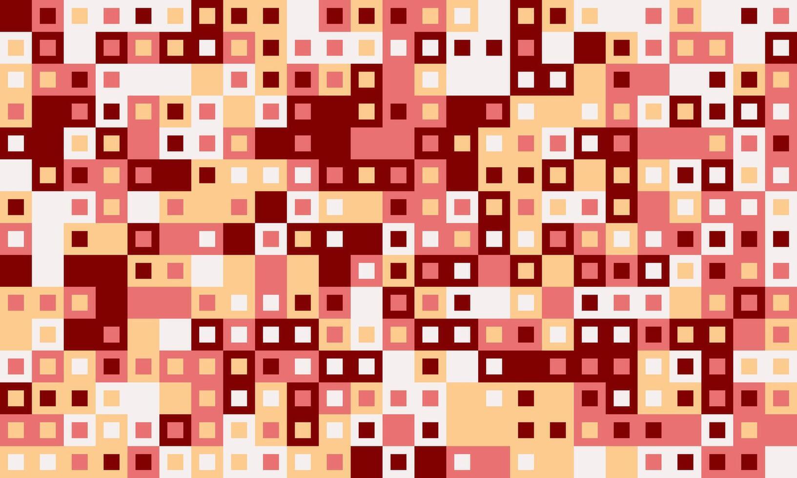 Abstract geometric pattern of varying sized squares in warm earthy tones. Ideal for backgrounds, textiles, or modern design projects. vector