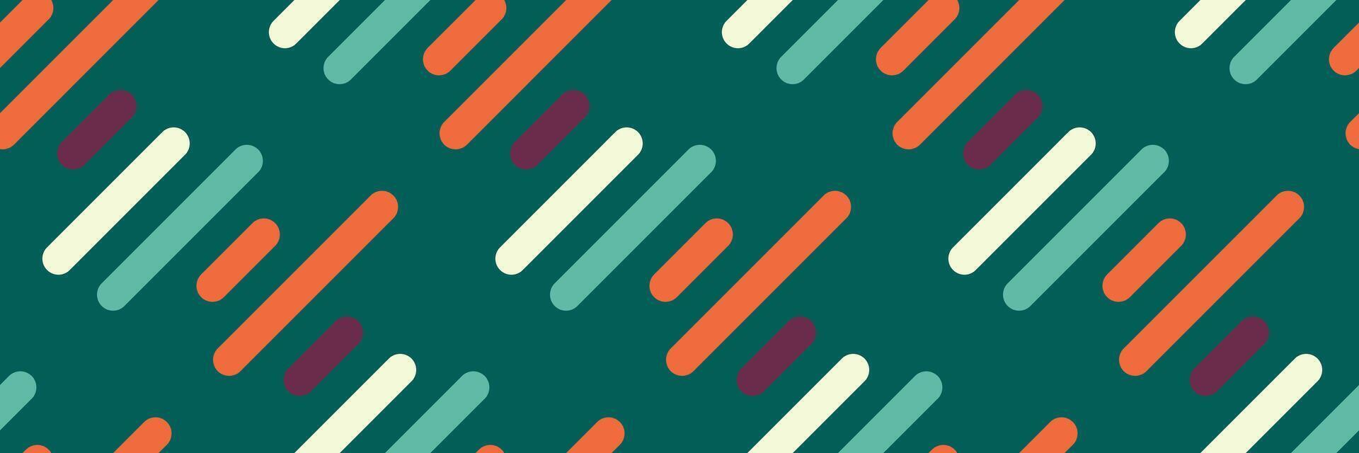 Dynamic teal backdrop featuring a vibrant geometric pattern of diagonal, rounded rectangles in coral, mint, and cream. vector