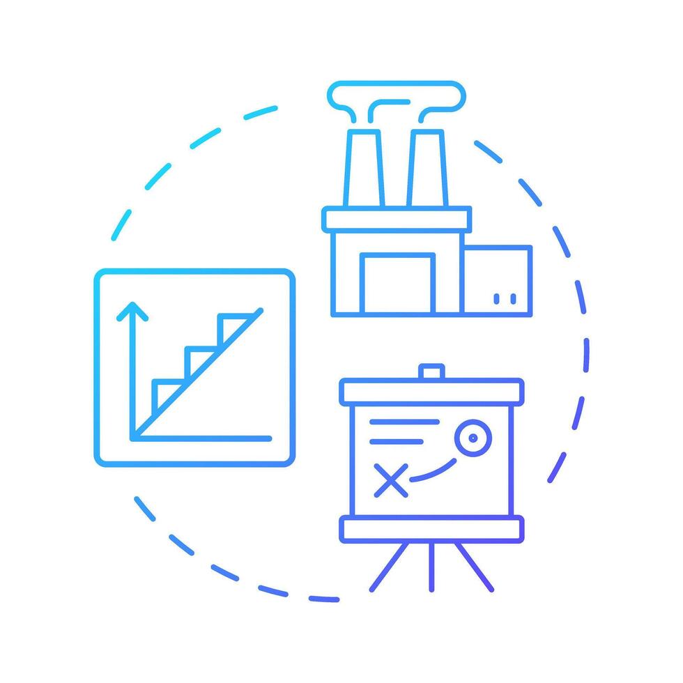 Lead strategy blue gradient concept icon. Increases resources for predicted demand. Capacity management. Round shape line illustration. Abstract idea. Graphic design. Easy to use in presentation vector