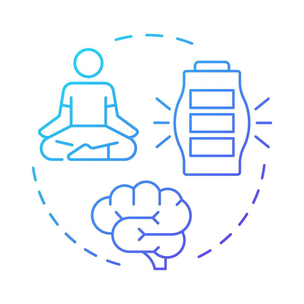Minimize burnout blue gradient concept icon. Accurately aligning workforce. Benefit of capacity management. Round shape line illustration. Abstract idea. Graphic design. Easy to use in presentation vector