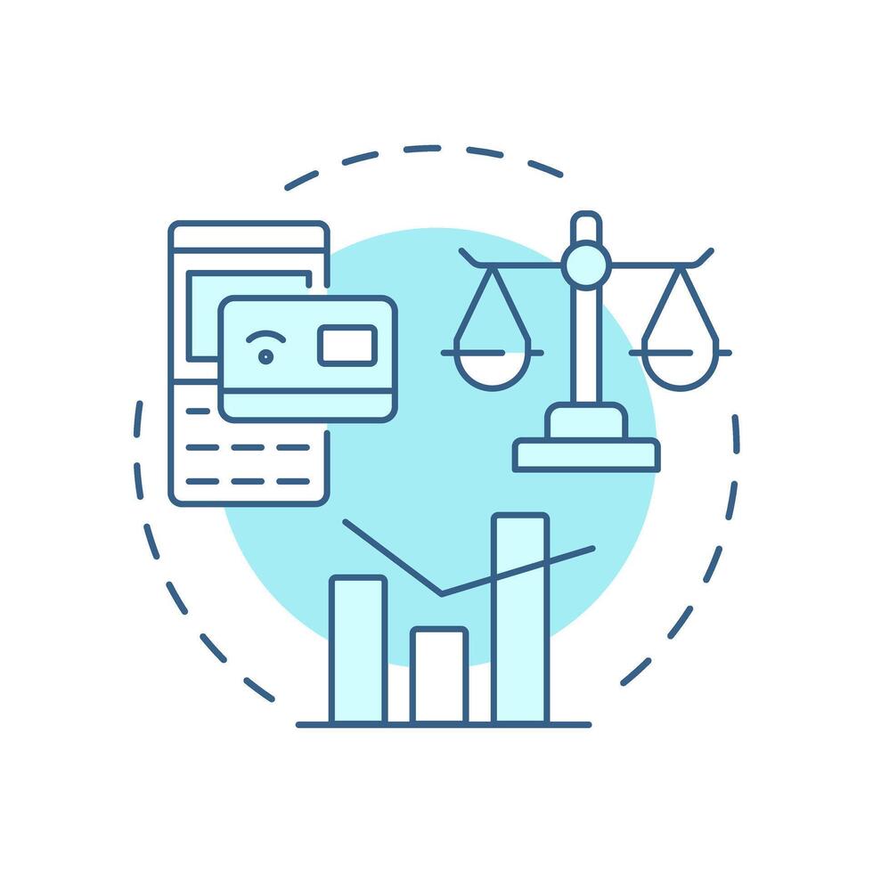 Weighted average costing soft blue concept icon. Supplies control. Inventory management method and technique. Round shape line illustration. Abstract idea. Graphic design. Easy to use in article vector