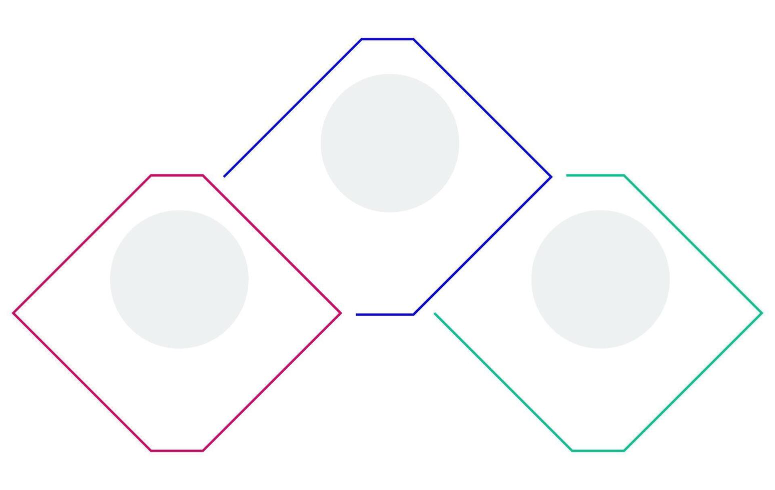 Industry rhombic infographic template. Manufacturing stages analytics. Data visualization with 3 steps. Empty process design. Editable blank options info graphics vector