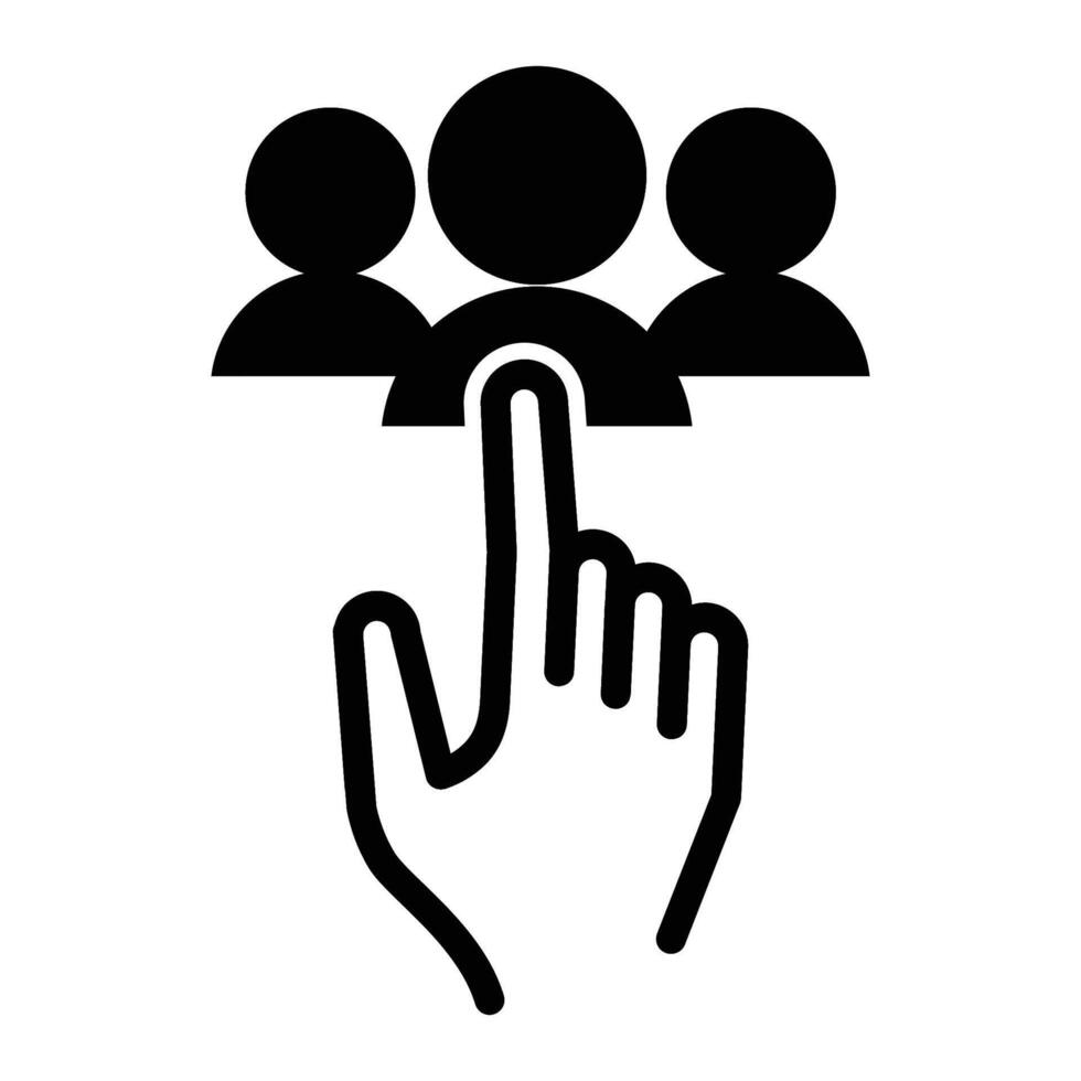 selcting employer solid icon design good for web or mobile app vector