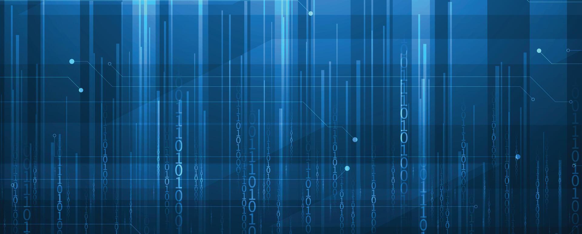 abstract blue technology background with lines and rays vector