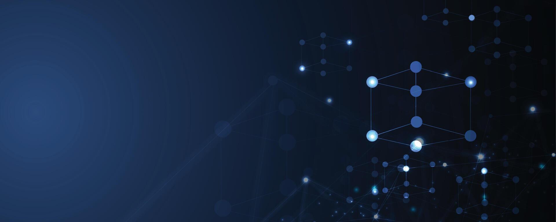 abstract background with connected lighting dots and lines vector