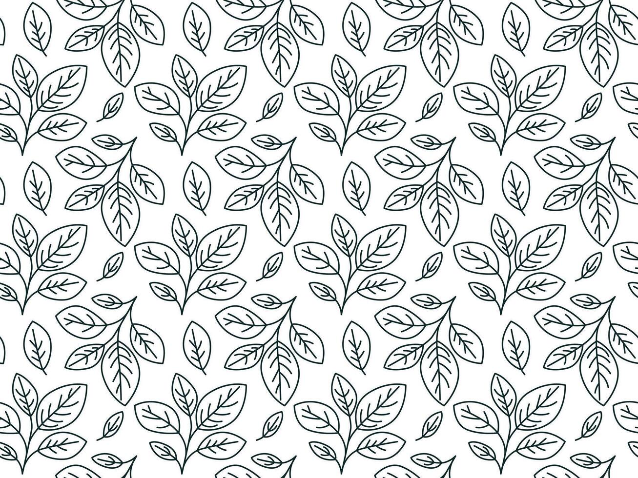 Elegant minimalist leaf pattern. Simple line art design perfect for backgrounds, textiles, stationery, or website design. Clean, repeatable design offers versatility for various projects. vector