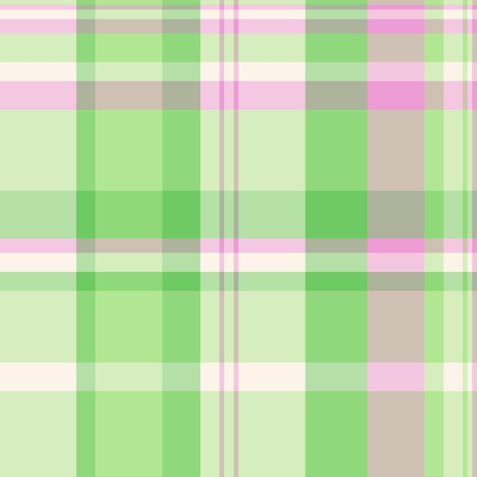 Pastel plaid pattern in green, pink, and beige. Use for backgrounds, textiles, or spring themes. Fresh and versatile design. vector