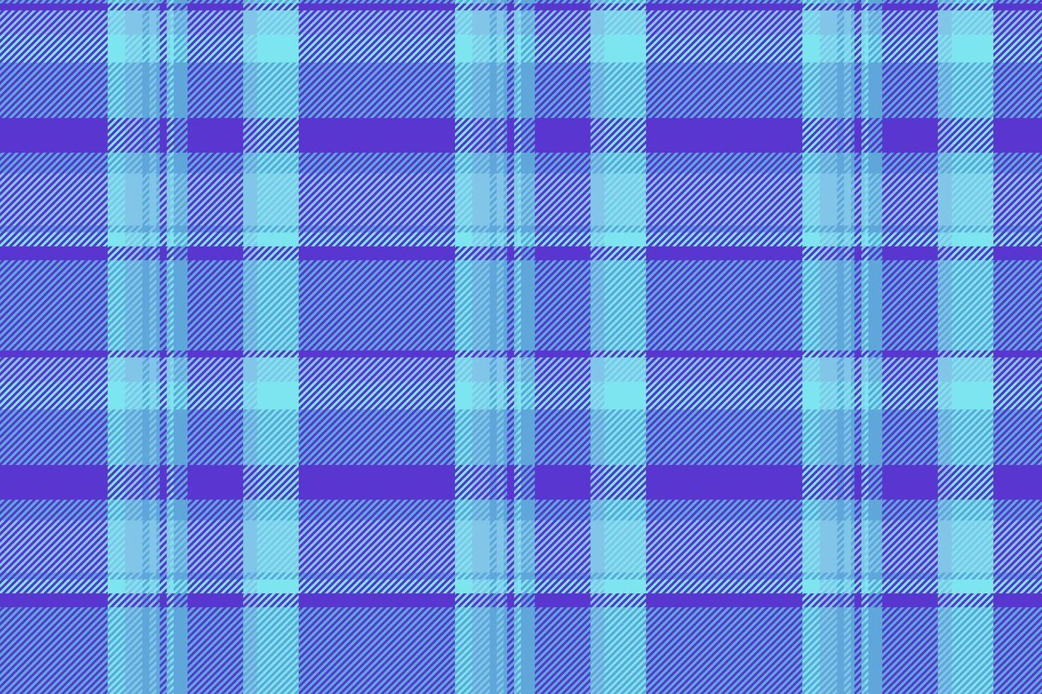 Idyllic pattern check, row tartan texture fabric. Hunter background seamless plaid textile in cyan and indigo colors. vector