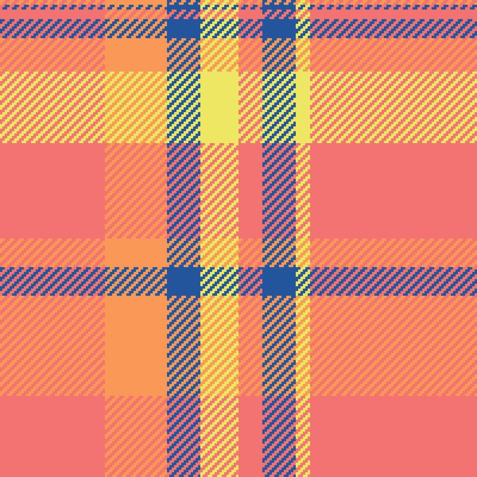 Vibrant tartan pattern featuring a retro color palette. Perfect as a graphic element, background, or texture for textiles, fashion, or design projects. vector