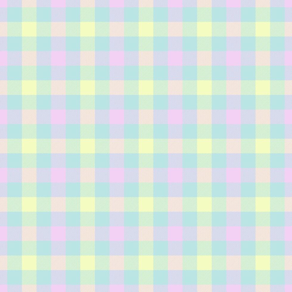 Pastel plaid pattern. Soft, versatile backdrop. Ideal for spring, Easter, baby projects, textiles, or gentle backgrounds. Seamless and calming. vector