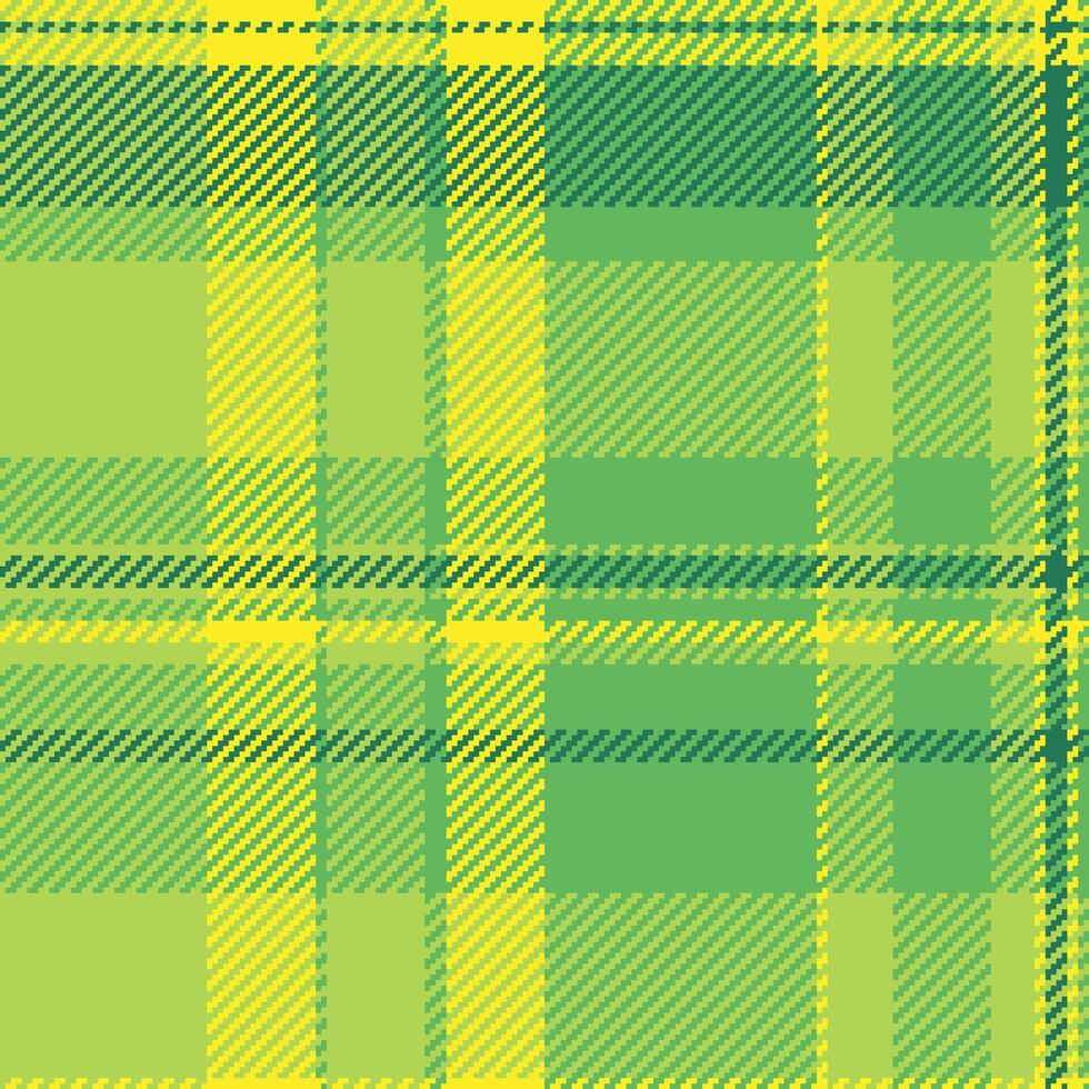 Classic plaid pattern in vibrant green and yellow hues. A versatile texture ideal for backgrounds, textiles, or adding a touch of traditional style to designs. vector