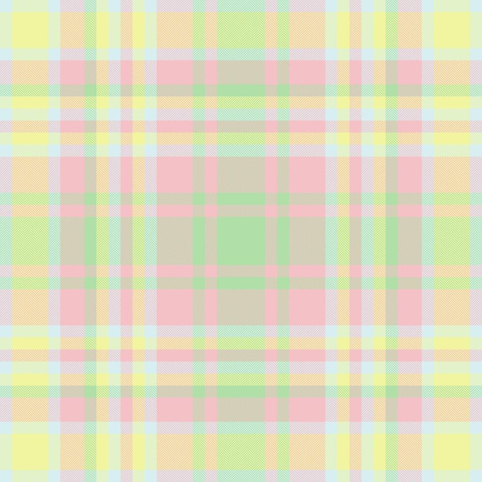 Soft, pastel plaid pattern. Ideal for backgrounds, textiles, and designs needing a delicate, calming touch. Represents order, harmony, and subtle color. vector