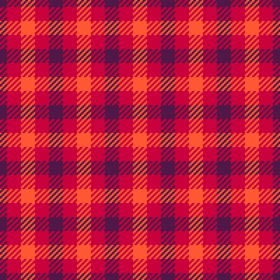 Warm and inviting seamless pattern. A colorful pixelated plaid design offers a rustic and cozy aesthetic. Ideal for backgrounds, textiles, creative projects. vector