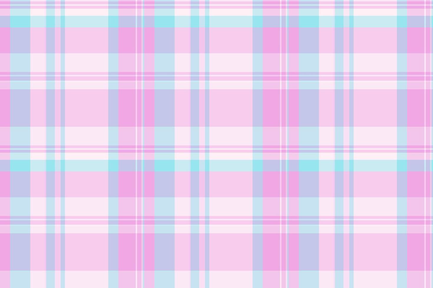 Pastel plaid pattern in pinks, blues, whites. Use for backgrounds, textiles, designs, or prints. A soft, cheerful, and calming seamless backdrop. vector